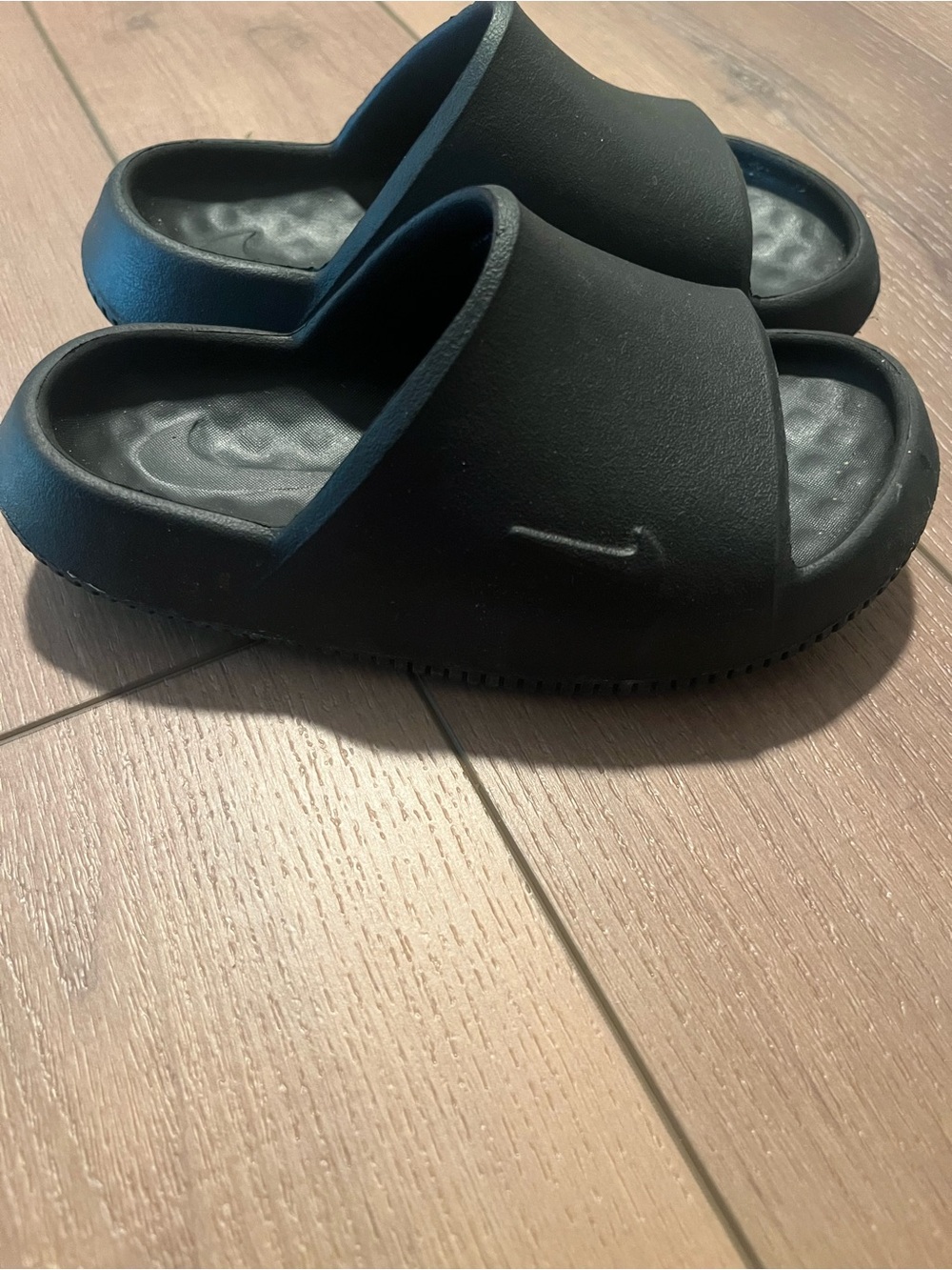 Nike Kids Black Slide Sandals with Subtle Swoosh